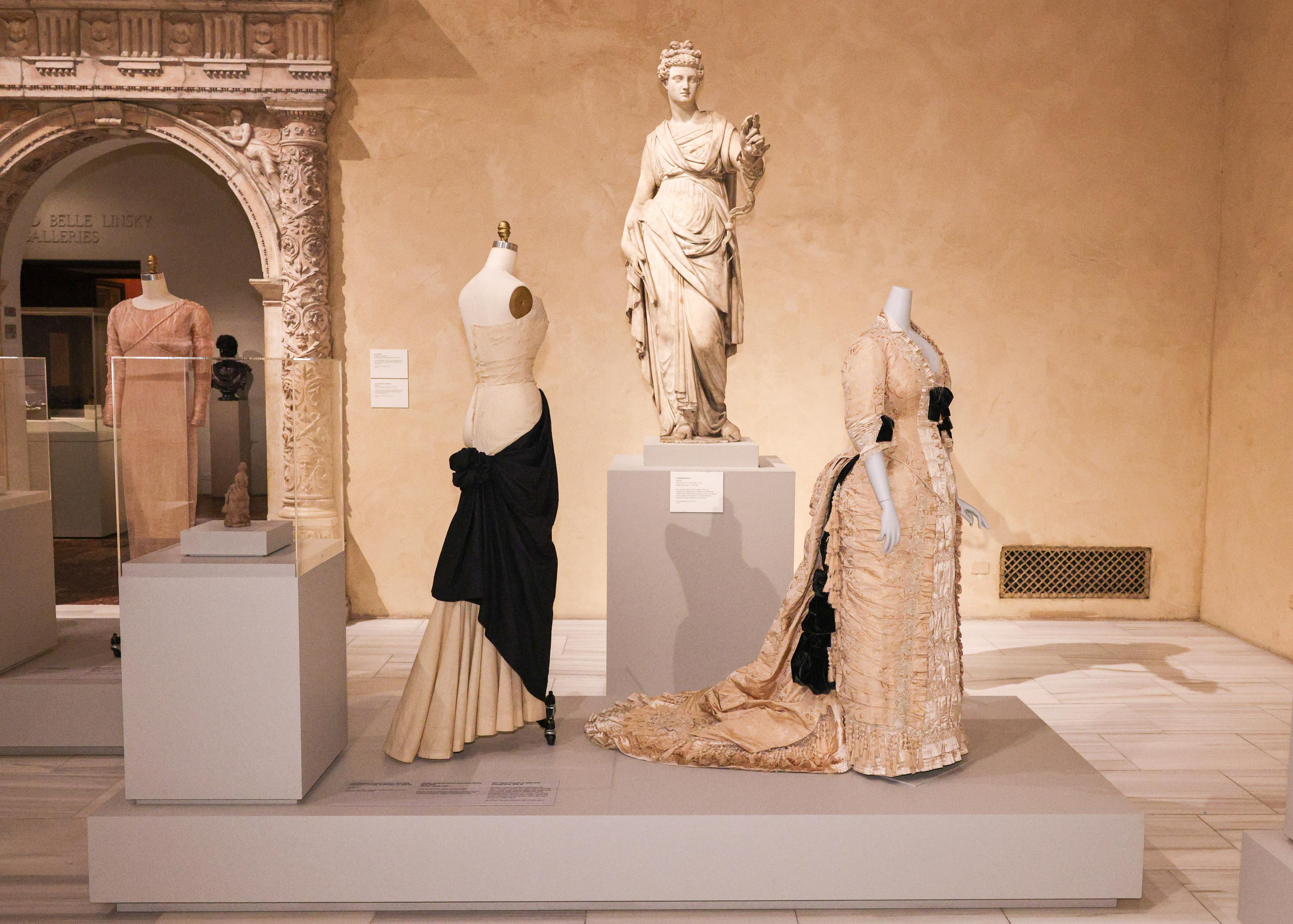 Objects from The Abstract Body on display at The Met’s Costume Art press conference