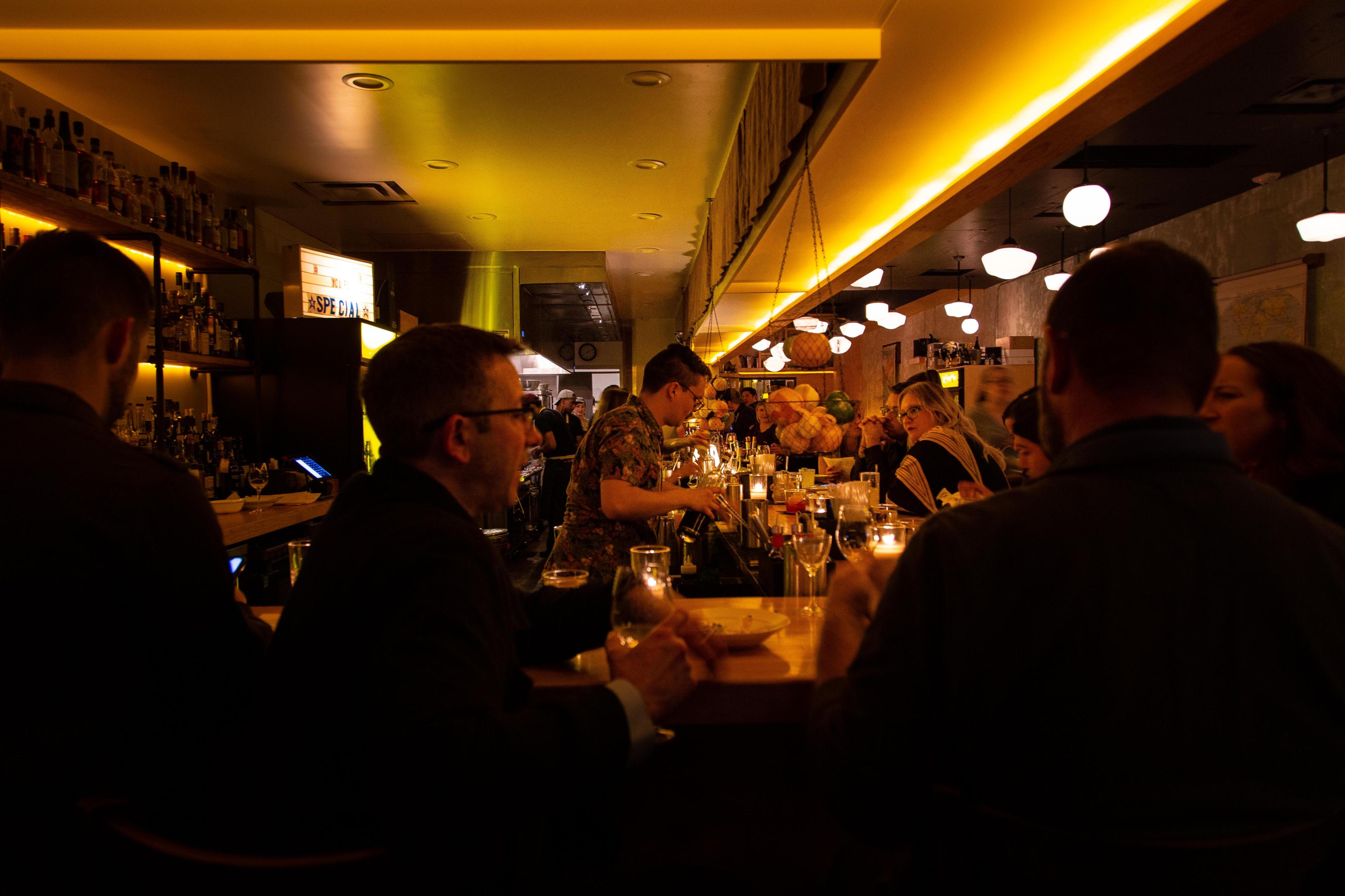 The dining space at Nancy's Hustle