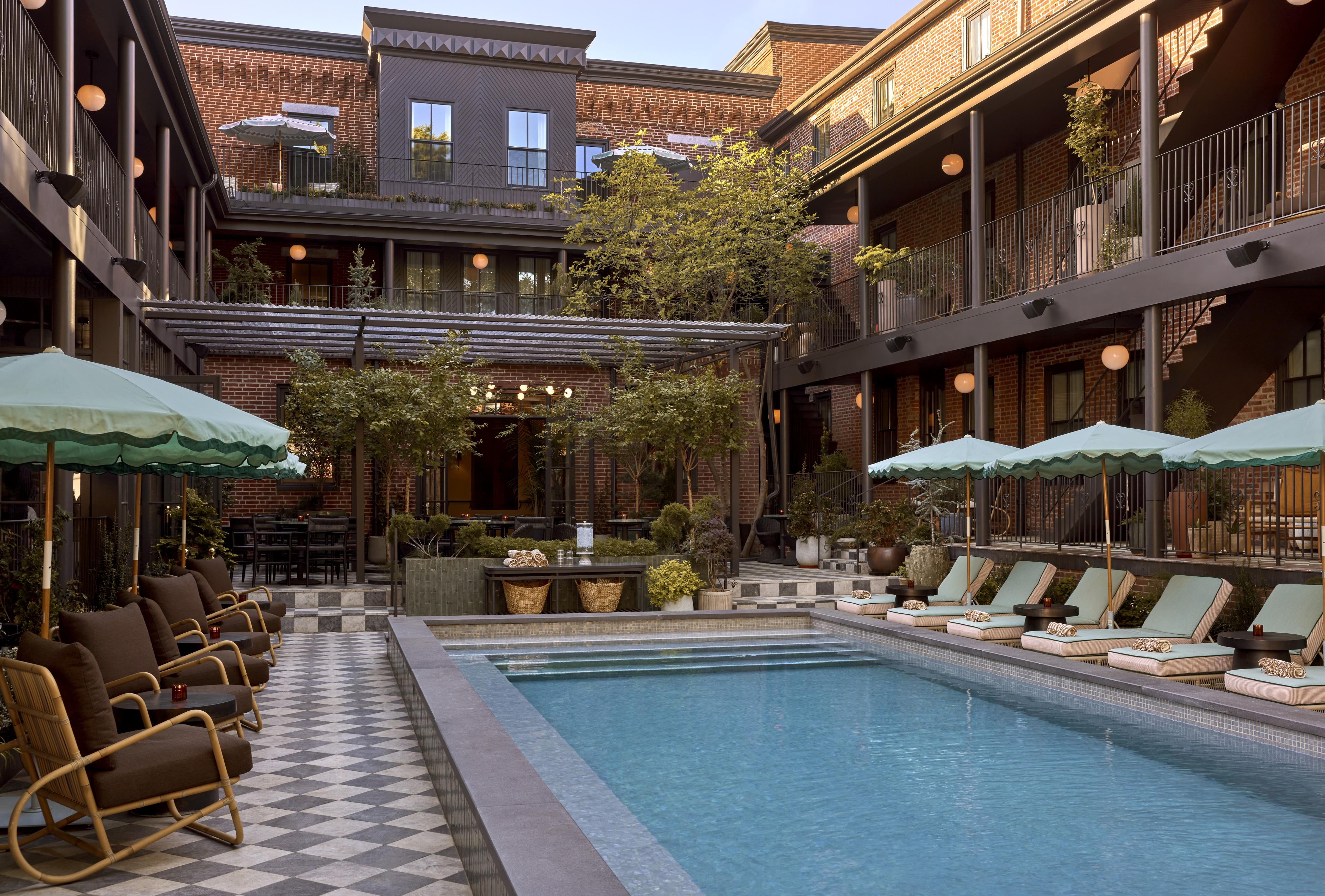 The pool area at the hotel