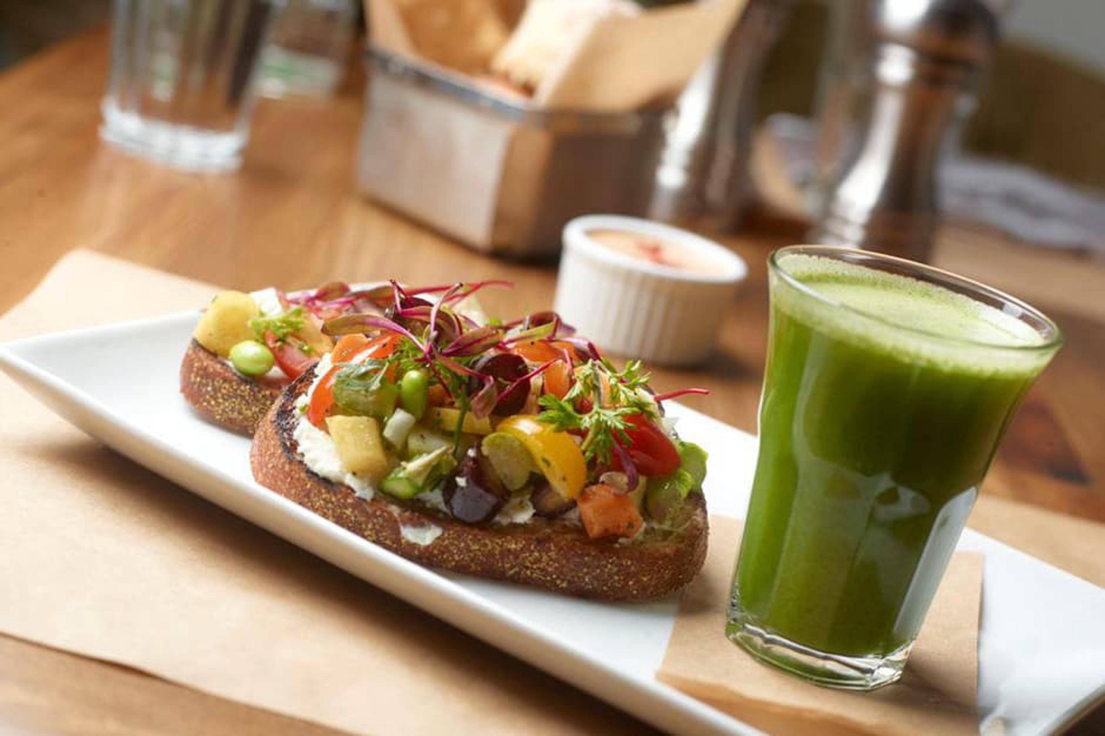 Vegetable toast at Honey Salt