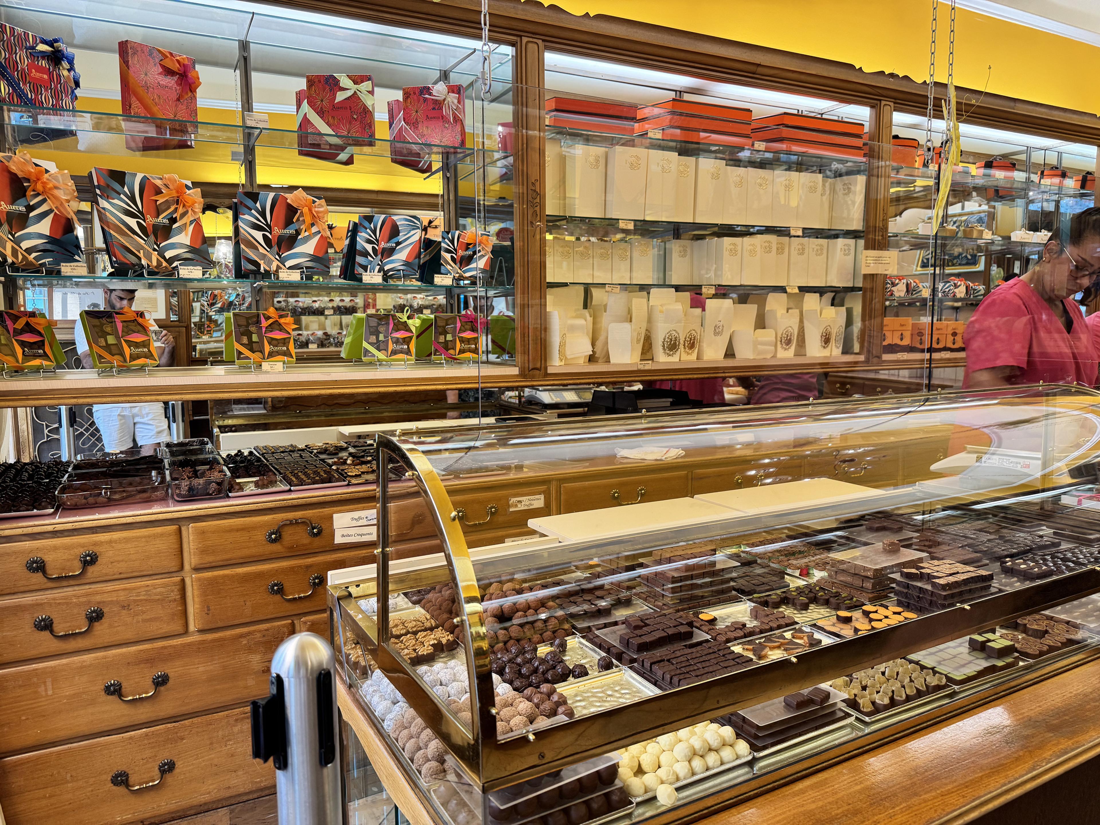 Auer Chocolate store interior with chocolates on display