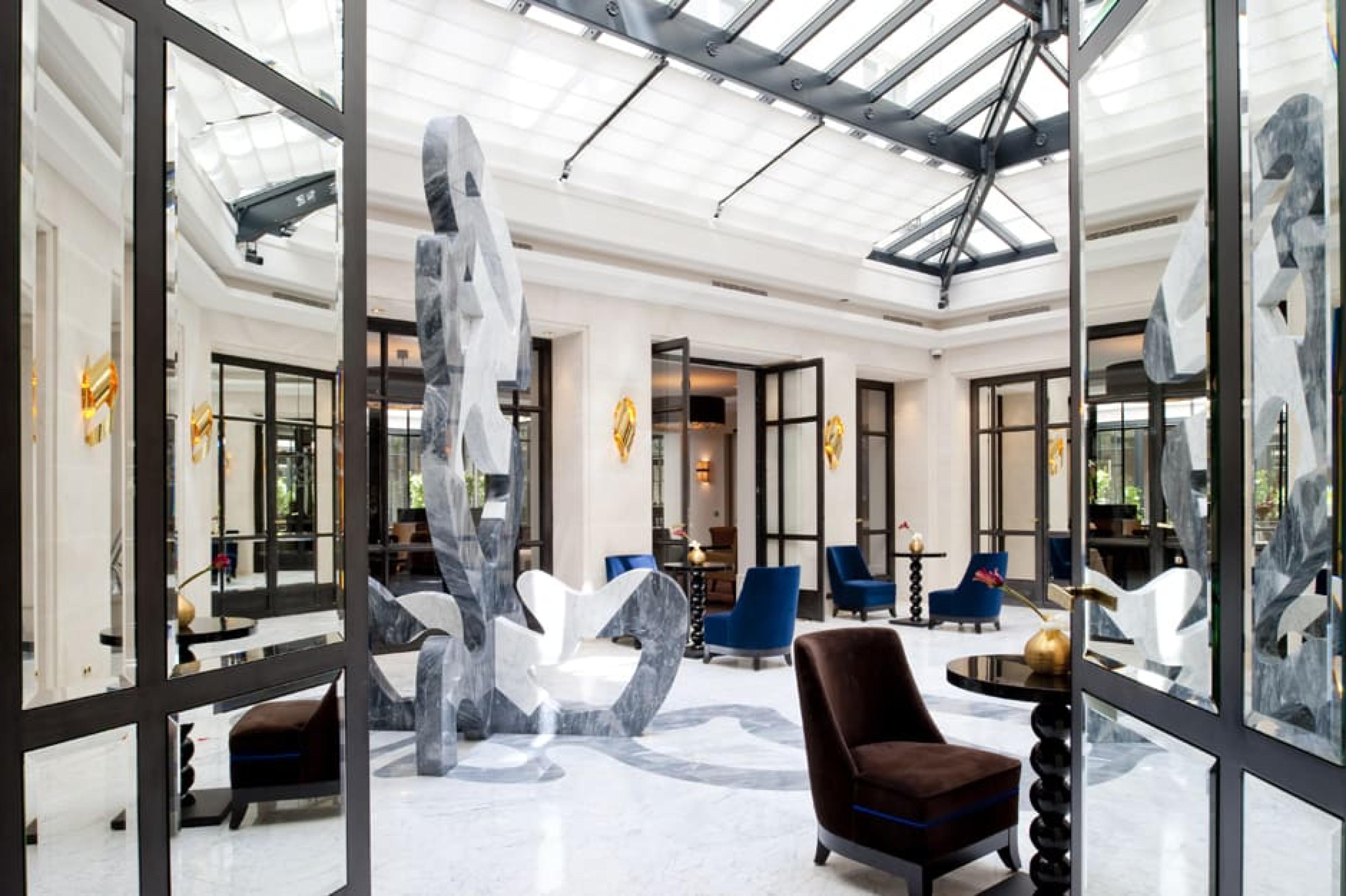 Interiors at Le Burgundy, Paris, France