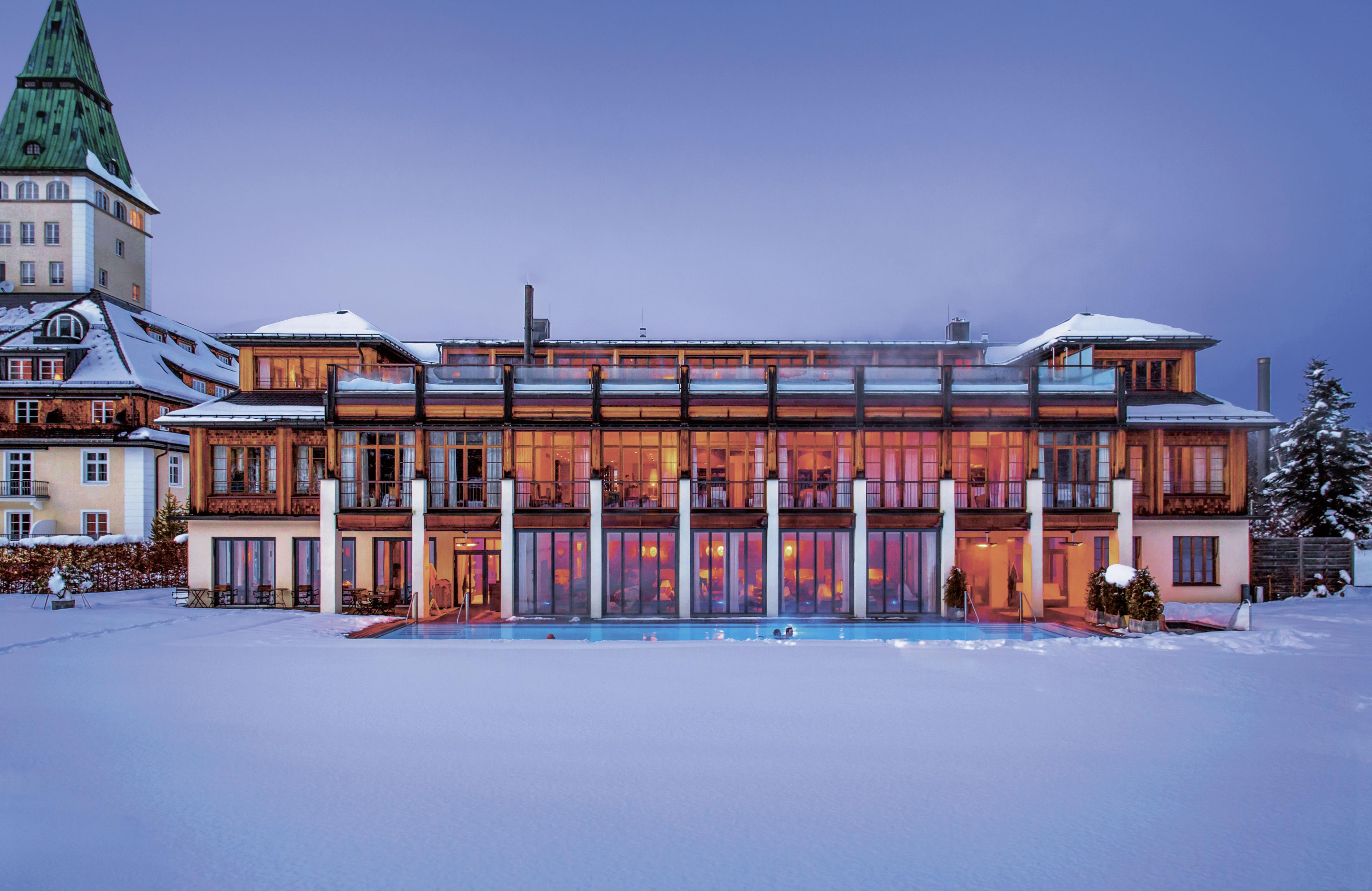 manor house in a snowy field
