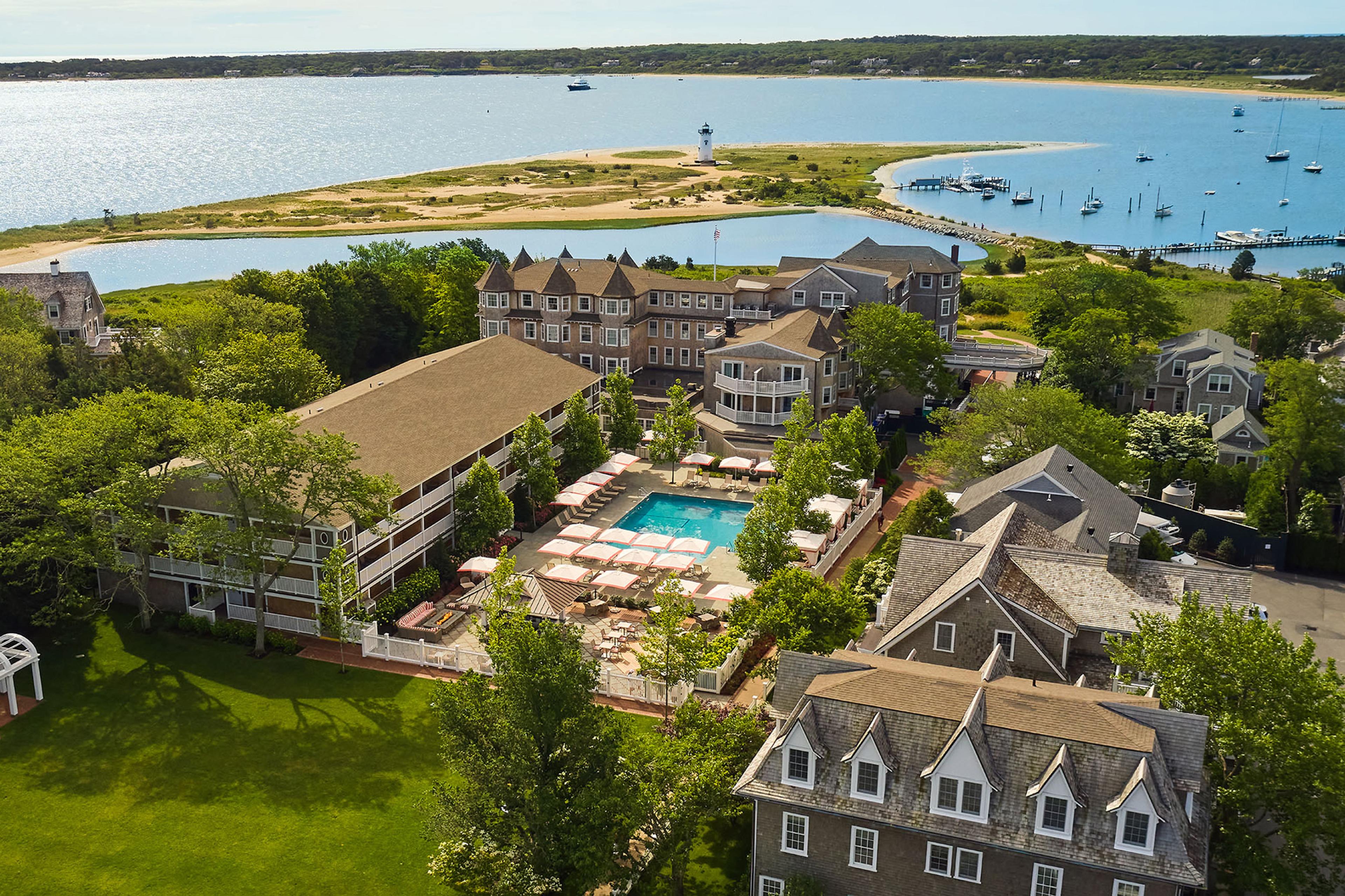 hotel on the water with a pool