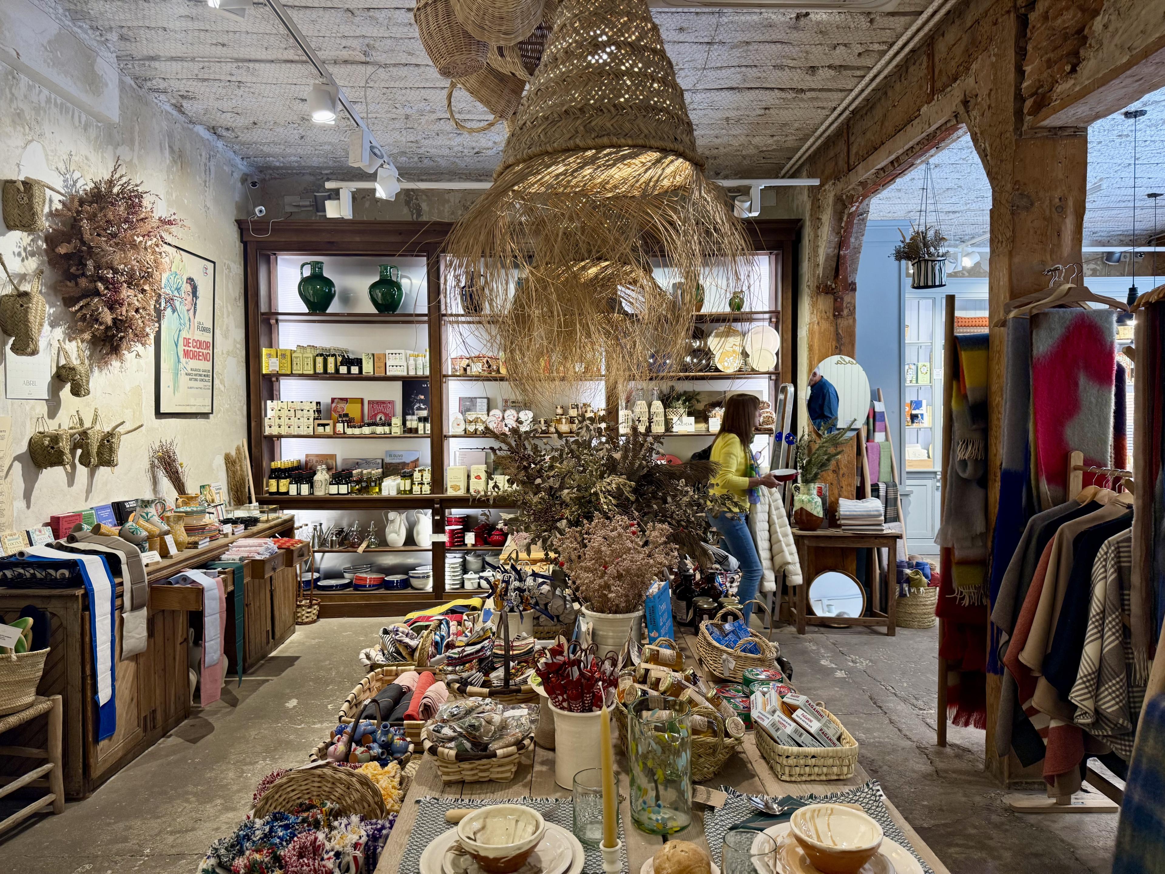 shop stocked with clothing, gifts and home goods 