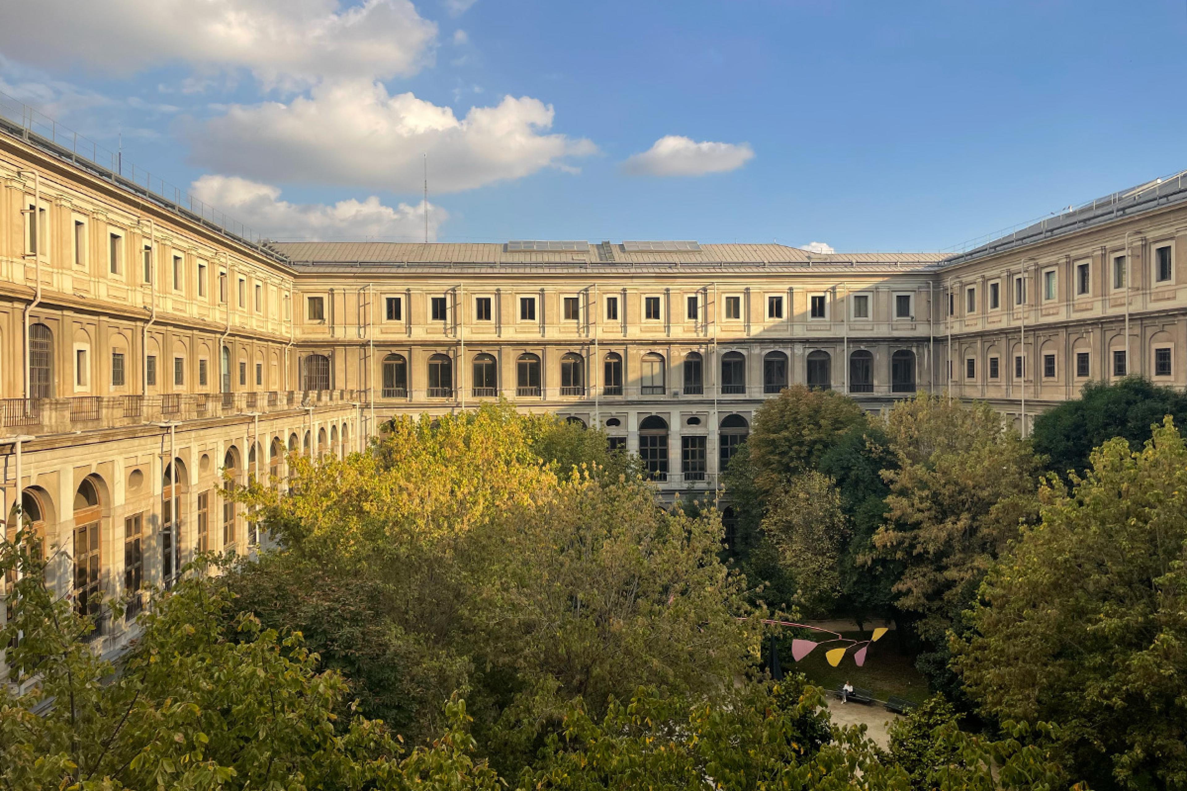 view of a museum's interior courtyard garden